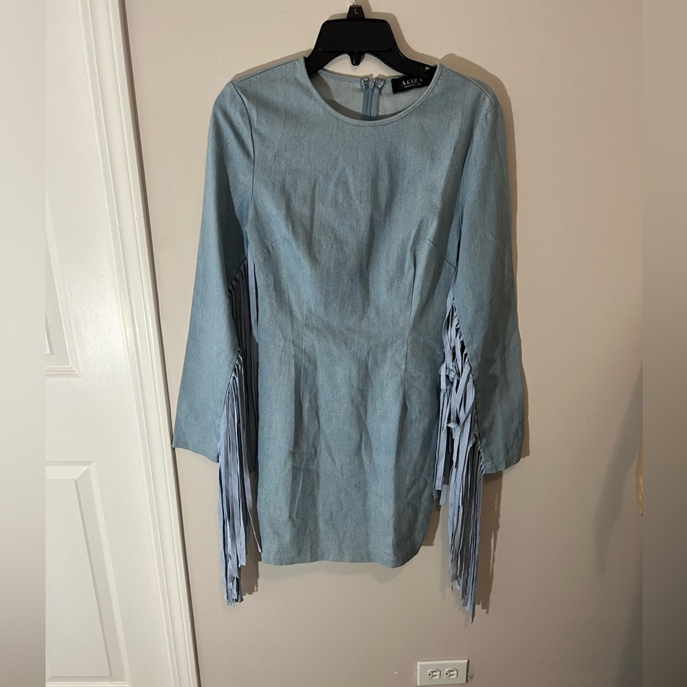 Akira Cowboy Fringe Sleeve Mini Dress - Picture 3 of 8